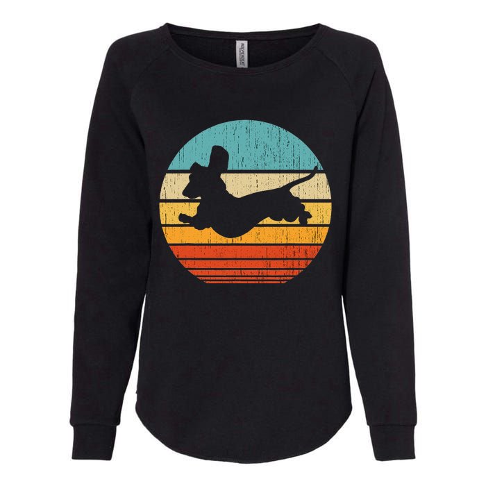 Dachshund dachshund dog silhouette retro gift for dog lovers Womens California Wash Sweatshirt