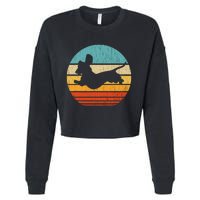 Dachshund dachshund dog silhouette retro gift for dog lovers Cropped Pullover Crew