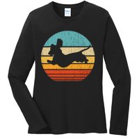 Dachshund dachshund dog silhouette retro gift for dog lovers Ladies Long Sleeve Shirt