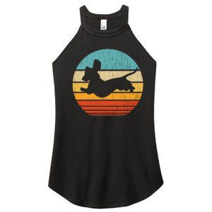 Dachshund dachshund dog silhouette retro gift for dog lovers Women's Perfect Tri Rocker Tank