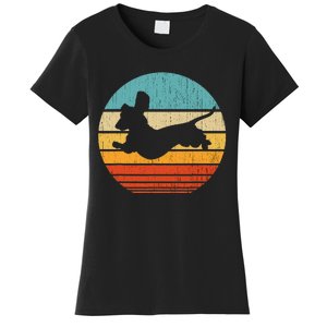 Dachshund dachshund dog silhouette retro gift for dog lovers Women's T-Shirt