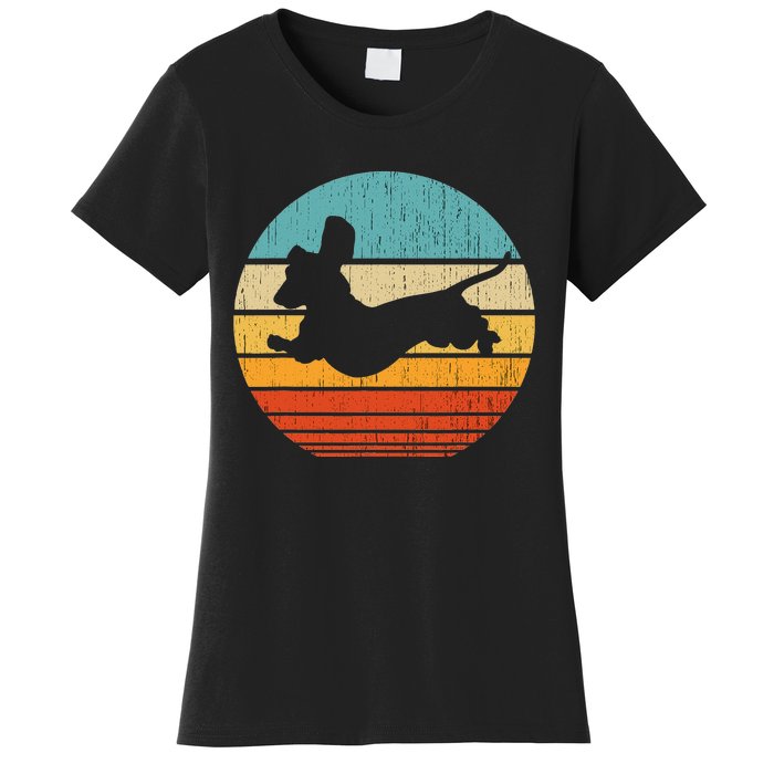 Dachshund dachshund dog silhouette retro gift for dog lovers Women's T-Shirt