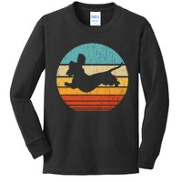 Dachshund dachshund dog silhouette retro gift for dog lovers Kids Long Sleeve Shirt