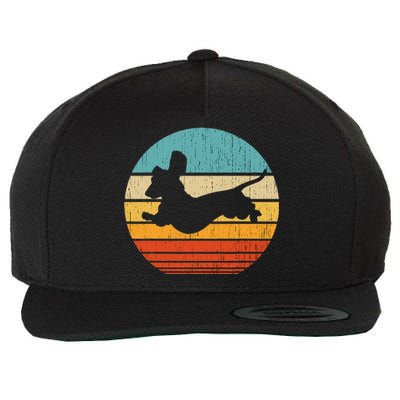 Dachshund dachshund dog silhouette retro gift for dog lovers Wool Snapback Cap