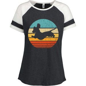 Dachshund dachshund dog silhouette retro gift for dog lovers Enza Ladies Jersey Colorblock Tee