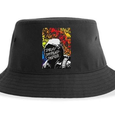 Delay Deny Defend Vintage Painting Sustainable Bucket Hat
