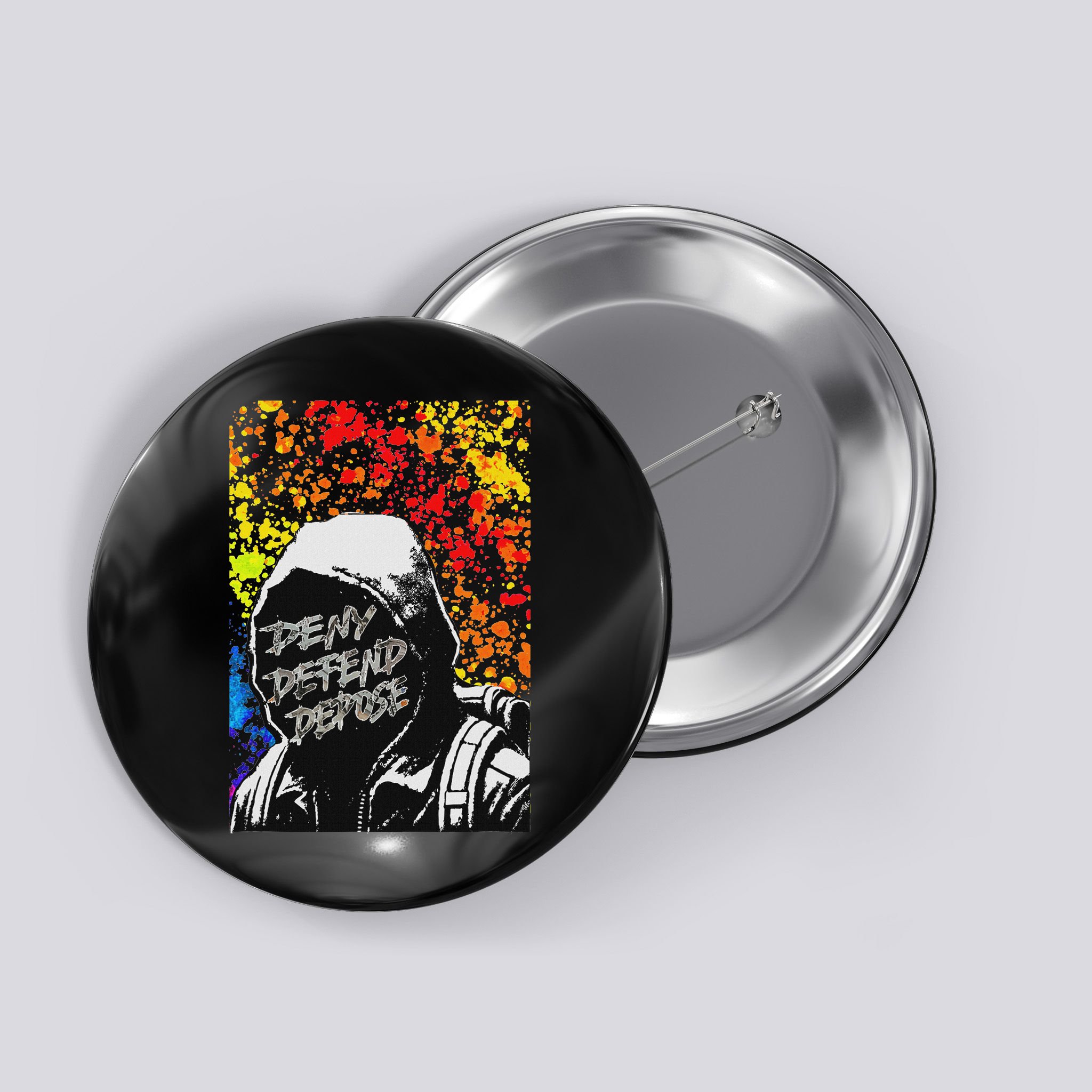 Delay Deny Defend Vintage Painting Button