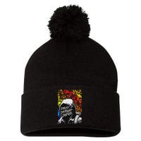 Delay Deny Defend Vintage Painting Pom Pom 12in Knit Beanie