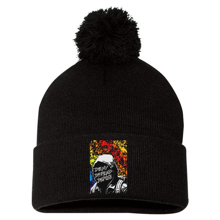 Delay Deny Defend Vintage Painting Pom Pom 12in Knit Beanie