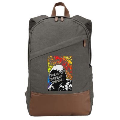 Delay Deny Defend Vintage Painting Cotton Canvas Backpack