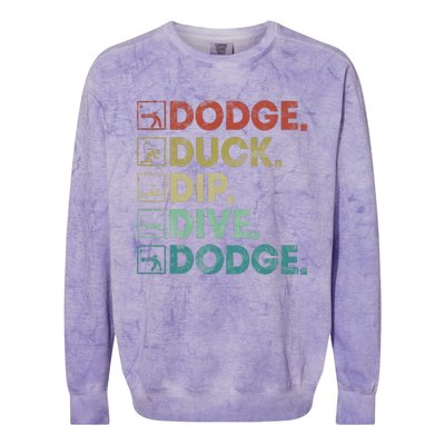 Dodge Duck Dip Dive Dodge Gaga Ball Kit Dodgeball Game Colorblast Crewneck Sweatshirt