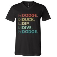 Dodge Duck Dip Dive Dodge Gaga Ball Kit Dodgeball Game V-Neck T-Shirt