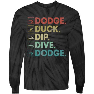 Dodge Duck Dip Dive Dodge Gaga Ball Kit Dodgeball Game Tie-Dye Long Sleeve Shirt