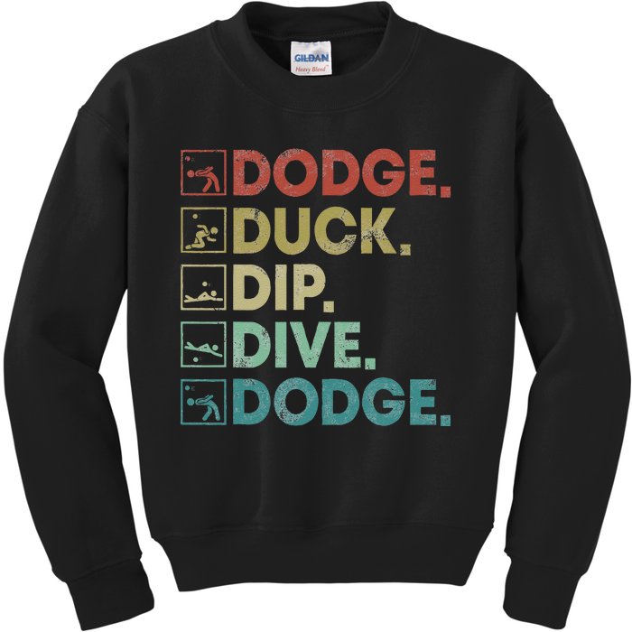 Dodge Duck Dip Dive Dodge Gaga Ball Kit Dodgeball Game Kids Sweatshirt