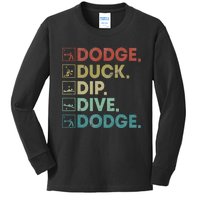 Dodge Duck Dip Dive Dodge Gaga Ball Kit Dodgeball Game Kids Long Sleeve Shirt