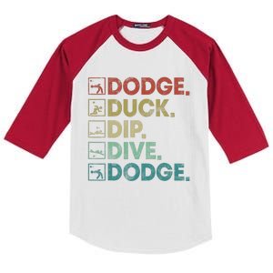 Dodge Duck Dip Dive Dodge Gaga Ball Kit Dodgeball Game Kids Colorblock Raglan Jersey