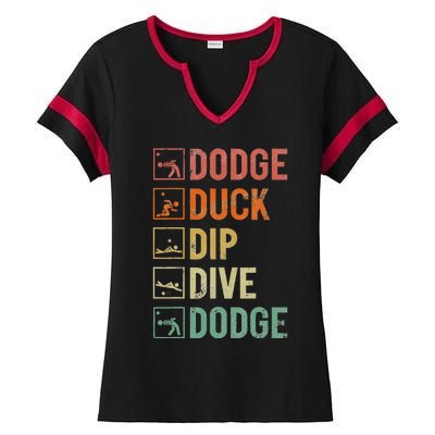 Dodge Duck Dip Dive Dodge Gaga Ball Kit Dodgeball Game Ladies Halftime Notch Neck Tee