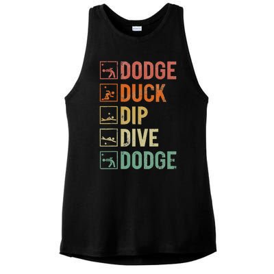 Dodge Duck Dip Dive Dodge Gaga Ball Kit Dodgeball Game Ladies PosiCharge Tri-Blend Wicking Tank