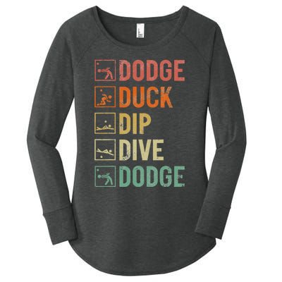 Dodge Duck Dip Dive Dodge Gaga Ball Kit Dodgeball Game Women's Perfect Tri Tunic Long Sleeve Shirt