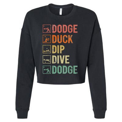 Dodge Duck Dip Dive Dodge Gaga Ball Kit Dodgeball Game Cropped Pullover Crew