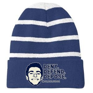 Deny Defend Depose Resistance Striped Beanie with Solid Band