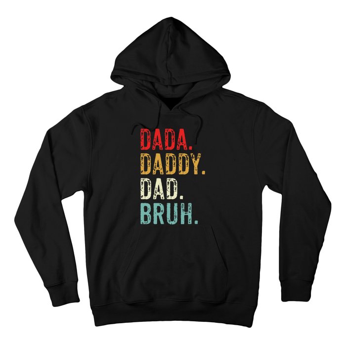 Dada Daddy Dad Bruh Retro Vintage Funny Fathers Day Hoodie