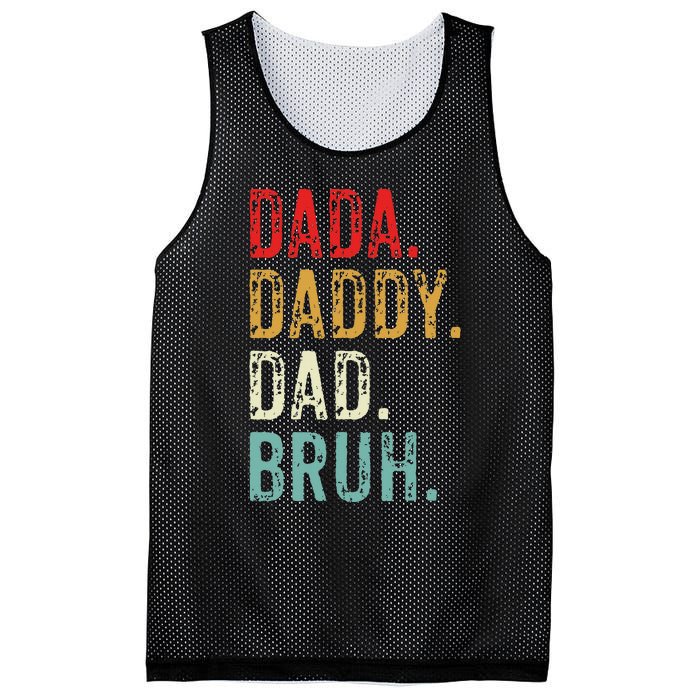 Dada Daddy Dad Bruh Retro Vintage Funny Fathers Day Mesh Reversible Basketball Jersey Tank