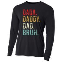 Dada Daddy Dad Bruh Retro Vintage Funny Fathers Day Cooling Performance Long Sleeve Crew