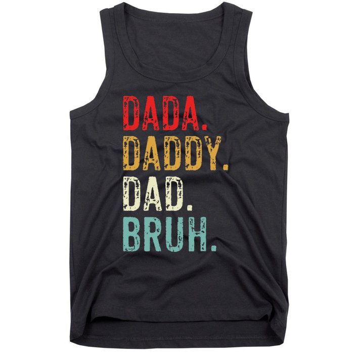 Dada Daddy Dad Bruh Retro Vintage Funny Fathers Day Tank Top