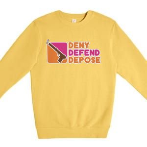 Dunkin Donuts Deny Defend Depose Premium Crewneck Sweatshirt