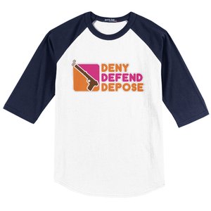 Dunkin Donuts Deny Defend Depose Baseball Sleeve Shirt