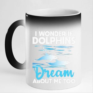 Dolphins Dream Dolphin Whisperer Marine Biologist Zoology 11oz Black Color Changing Mug