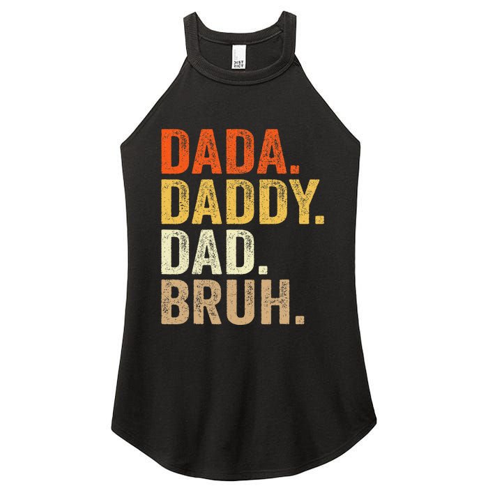 Dada Daddy Dad Bruh Humor Adult Fathers Day Vintage Father Women's Perfect Tri Rocker Tank