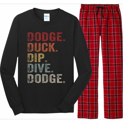 Dodge Duck Dip Dive Dodge Gaga Ball Vintage Dodgeball Long Sleeve Pajama Set