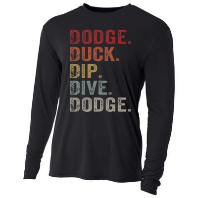 Dodge Duck Dip Dive Dodge Gaga Ball Vintage Dodgeball Cooling Performance Long Sleeve Crew