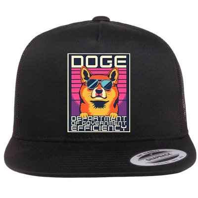 D.O.G.E Doge Department Of Government Efficiency Flat Bill Trucker Hat