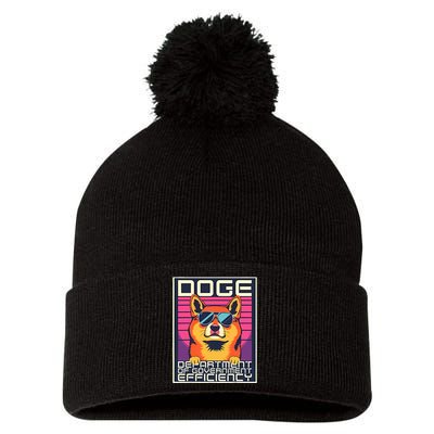 D.O.G.E Doge Department Of Government Efficiency Pom Pom 12in Knit Beanie