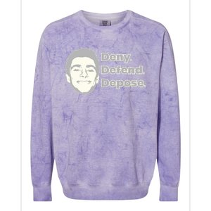 Deny Defend Depose — Free Luigi Mangione Colorblast Crewneck Sweatshirt