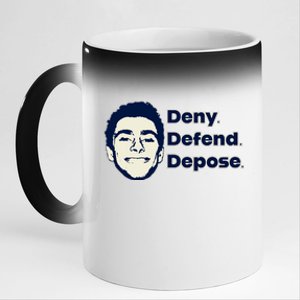 Deny Defend Depose — Free Luigi Mangione 11oz Black Color Changing Mug