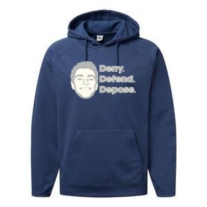 Deny Defend Depose — Free Luigi Mangione Performance Fleece Hoodie