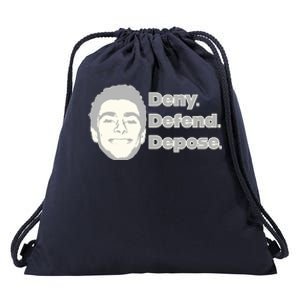 Deny Defend Depose — Free Luigi Mangione Drawstring Bag