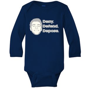 Deny Defend Depose — Free Luigi Mangione Baby Long Sleeve Bodysuit