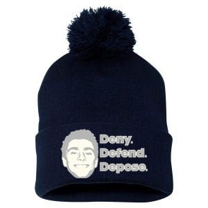 Deny Defend Depose — Free Luigi Mangione Pom Pom 12in Knit Beanie