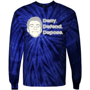 Deny Defend Depose — Free Luigi Mangione Tie-Dye Long Sleeve Shirt