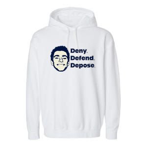 Deny Defend Depose — Free Luigi Mangione Garment-Dyed Fleece Hoodie