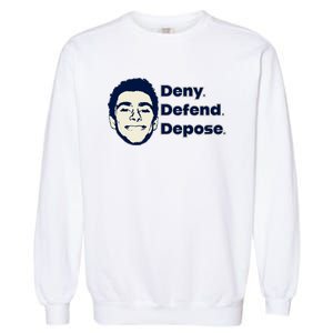 Deny Defend Depose — Free Luigi Mangione Garment-Dyed Sweatshirt