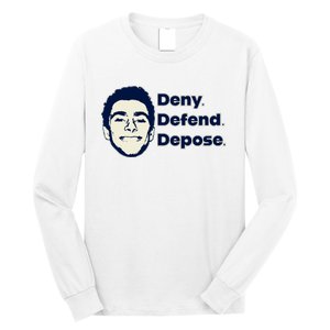 Deny Defend Depose — Free Luigi Mangione Long Sleeve Shirt