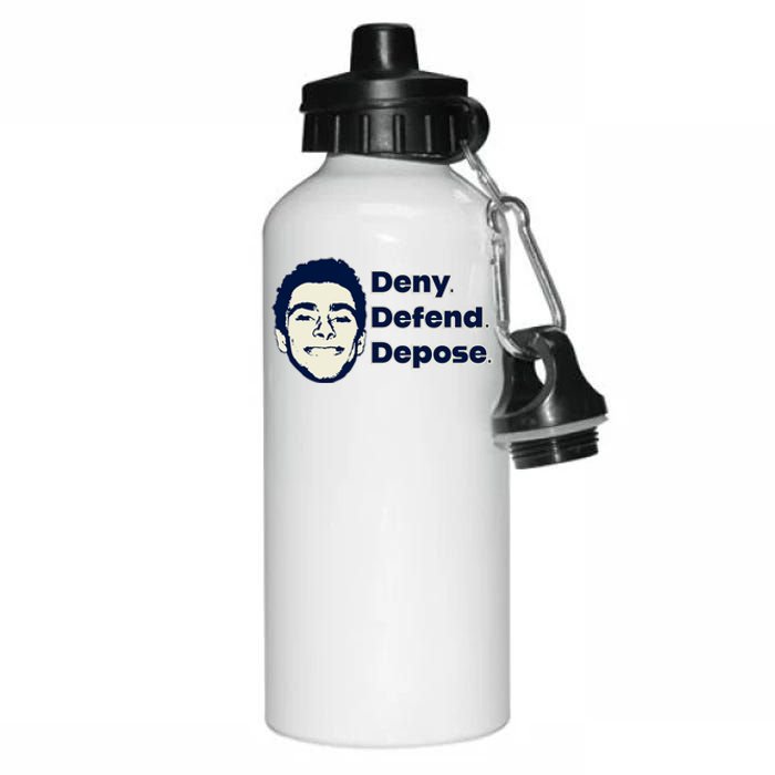 Deny Defend Depose — Free Luigi Mangione Aluminum Water Bottle