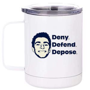 Deny Defend Depose — Free Luigi Mangione 12 oz Stainless Steel Tumbler Cup