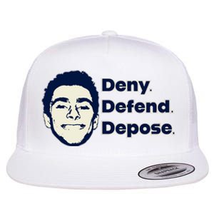 Deny Defend Depose — Free Luigi Mangione Flat Bill Trucker Hat